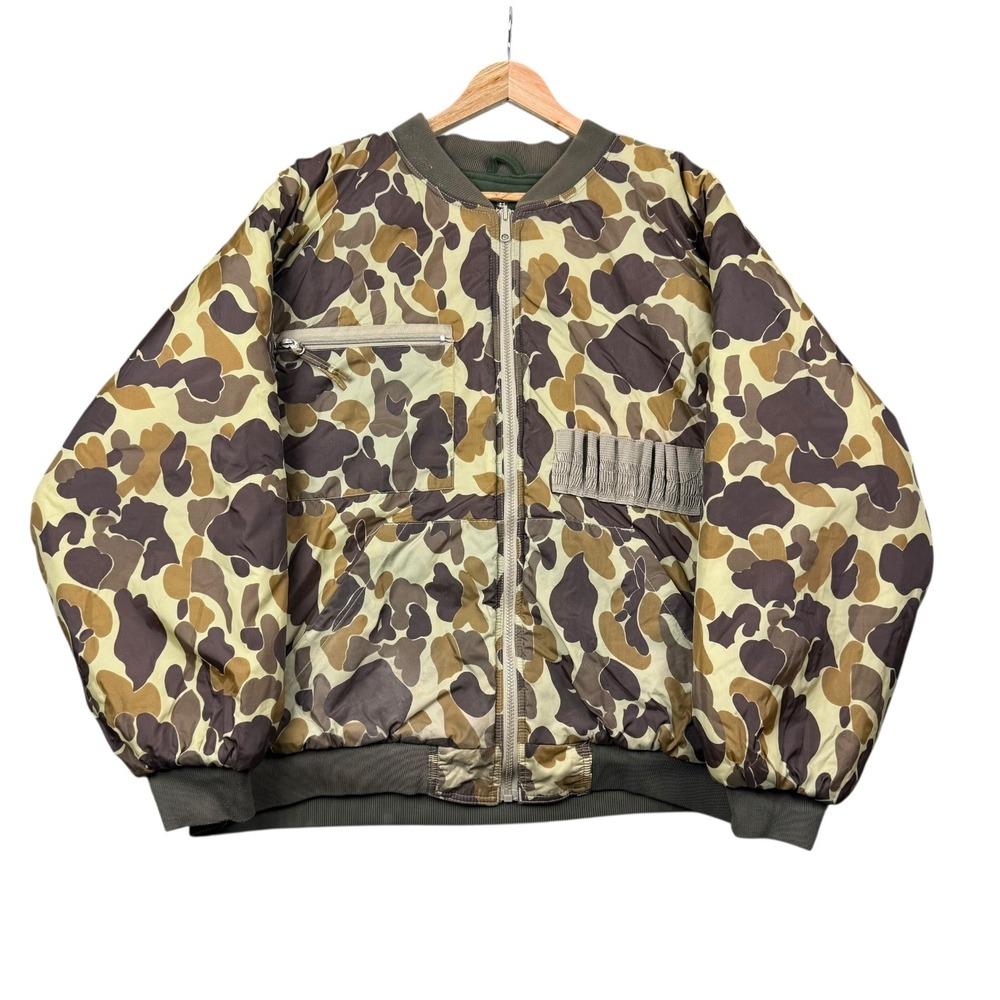 Vintage Mount'n Prairie Bomber Jacket Men XL Duck Camo Reversible Hunting